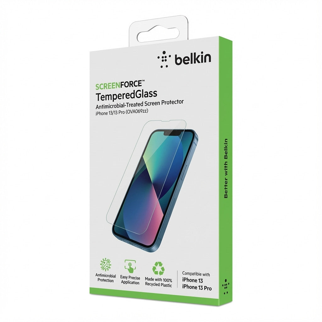 Belkin OVA069zz. Apple. iPhone 13/iPhone 13 Pro. Antibakterijski. Otporan na udarce. Otporan na ogrebotine. 1 komad.