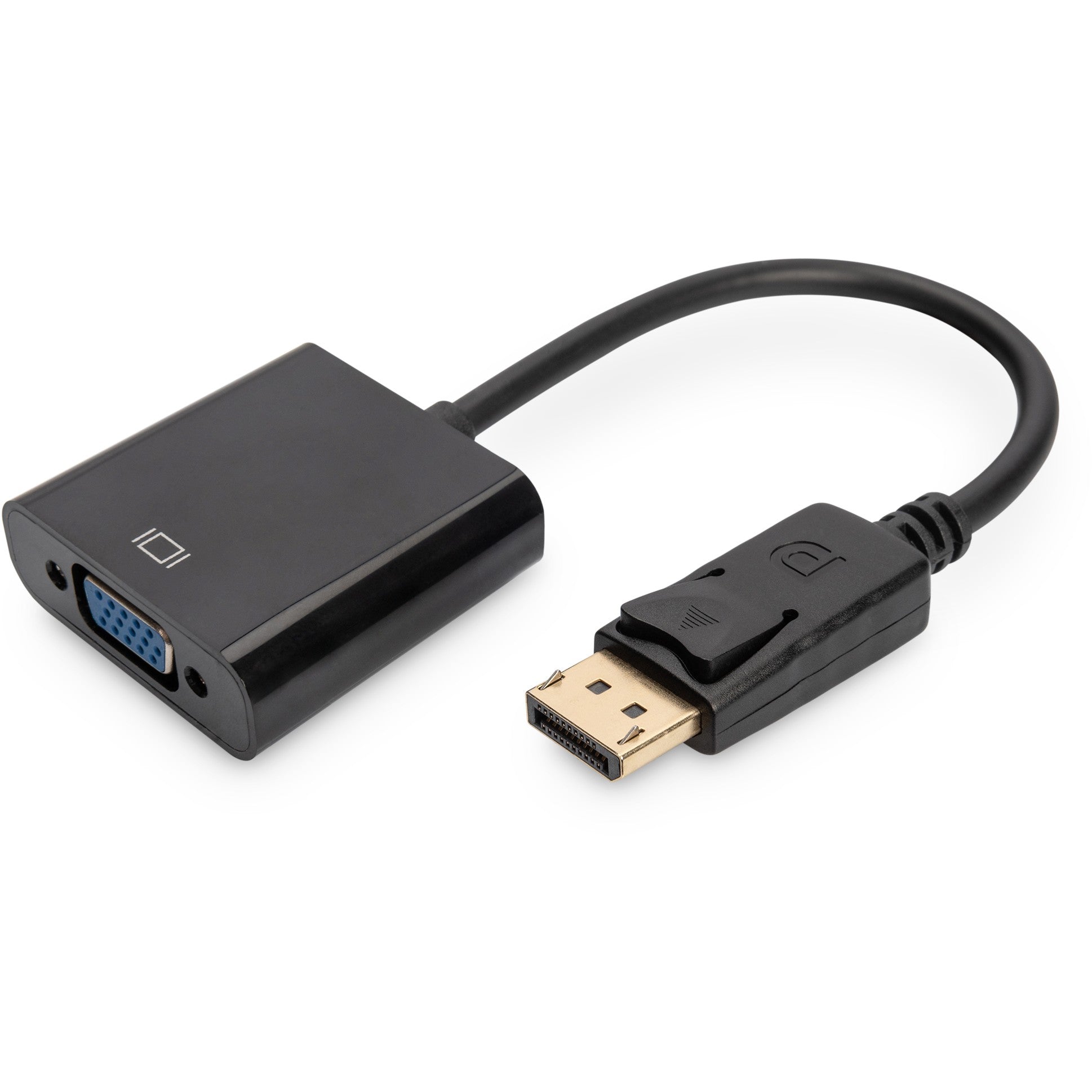 Digitus DisplayPort adapter/konverter. 0,15 m. DisplayPort. VGA (D-Sub). Nikl. Bakar. Crna.