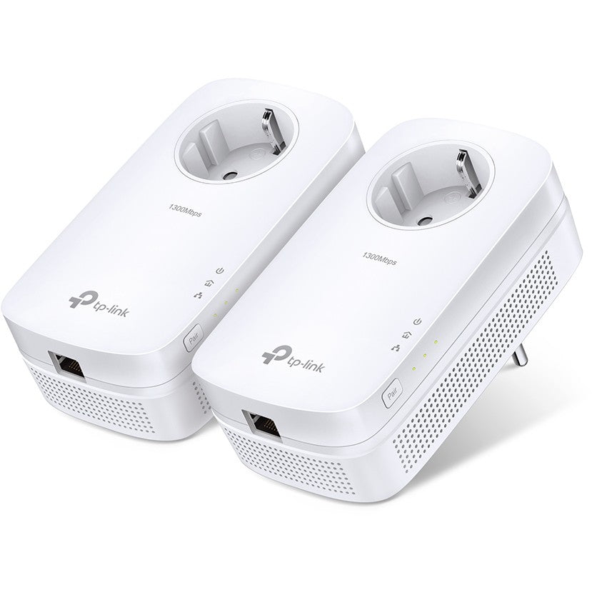 TP-Link AV1300 Gigabit Powerline adapter KIT sa utičnicom. 1300 Mbps. IEEE 802.3. IEEE 802.3ab. IEEE 802.3u. Tip E/F. Gigabit Ethernet. 10,100,1000 Mbps. 10BASE-T. 100BASE-TX. 1000BASE-T.