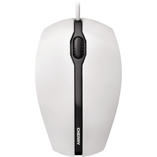 CHERRY GENTIX Žični miš. Bijeli/sivi. USB. Za levake i liječne ruke. Optički. USB Tip-A. 1000 DPI. Crni/sivi