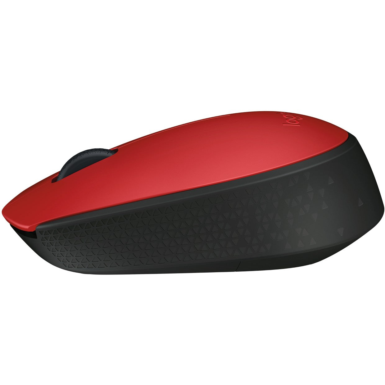 Logitech M171. Za ambidekstralnu upotrebu. Optički. Bežični RF. 1000 DPI. Crna. Crvena.