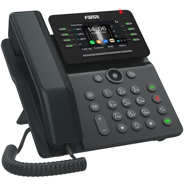 Fanvil V63. IP telefon. Crni. Žični telefon. Montaža za sto/zid. 6 linija. 1000 unosa.