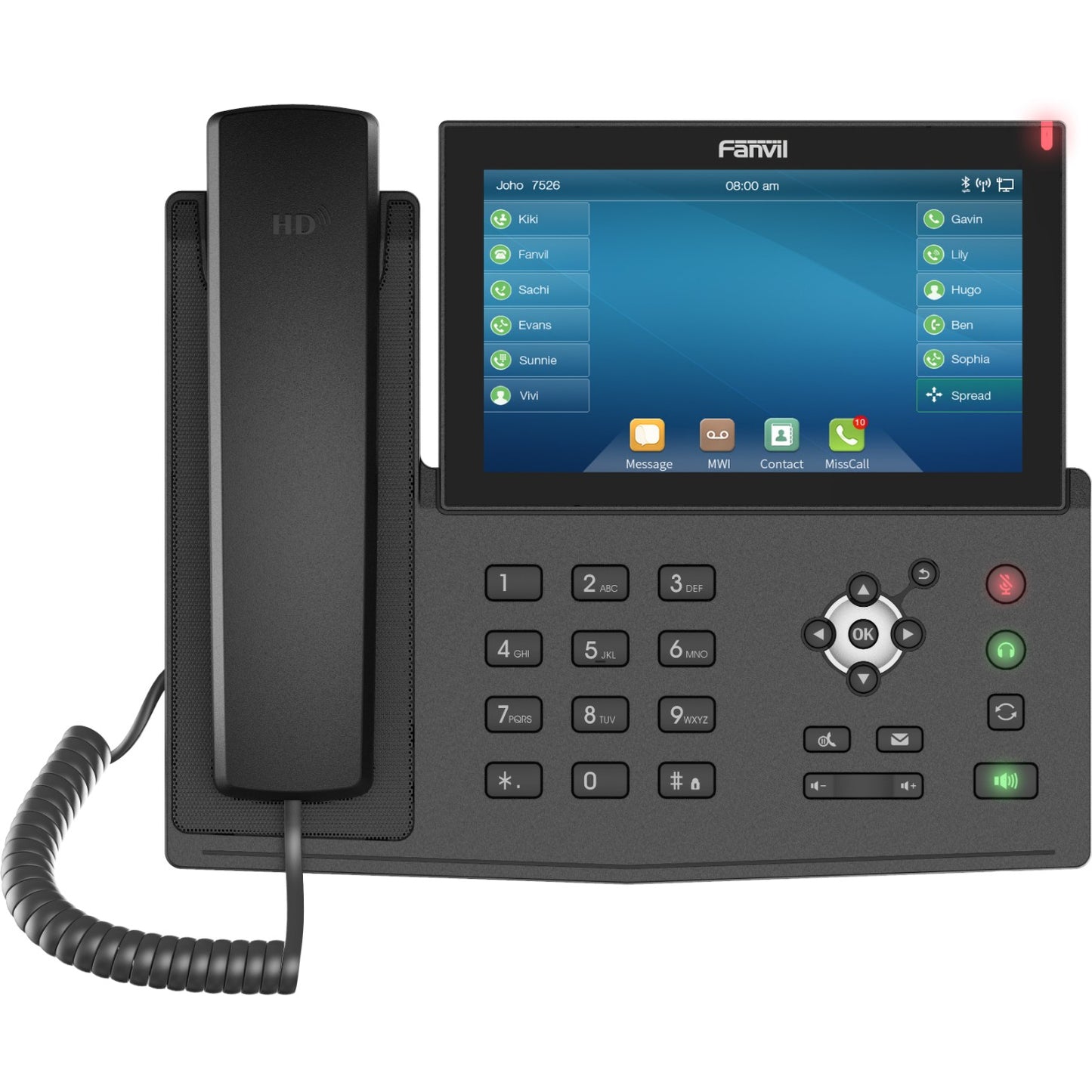 Fanvil X7 V2. IP telefon. Crni. Žični telefon. U opsegu. Izvan opsega. SIP informacije. 20 linija. 2000 unosa.