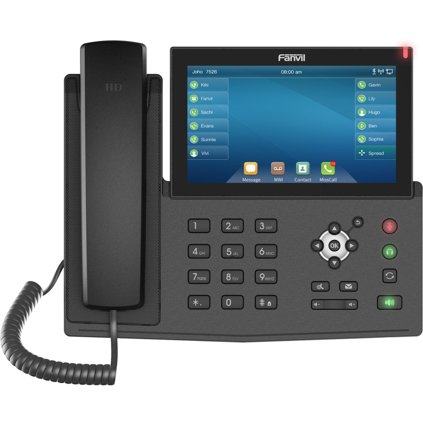 Fanvil X7 V2. IP telefon. Crni. Žični telefon. U opsegu. Izvan opsega. SIP informacije. 20 linija. 2000 unosa.