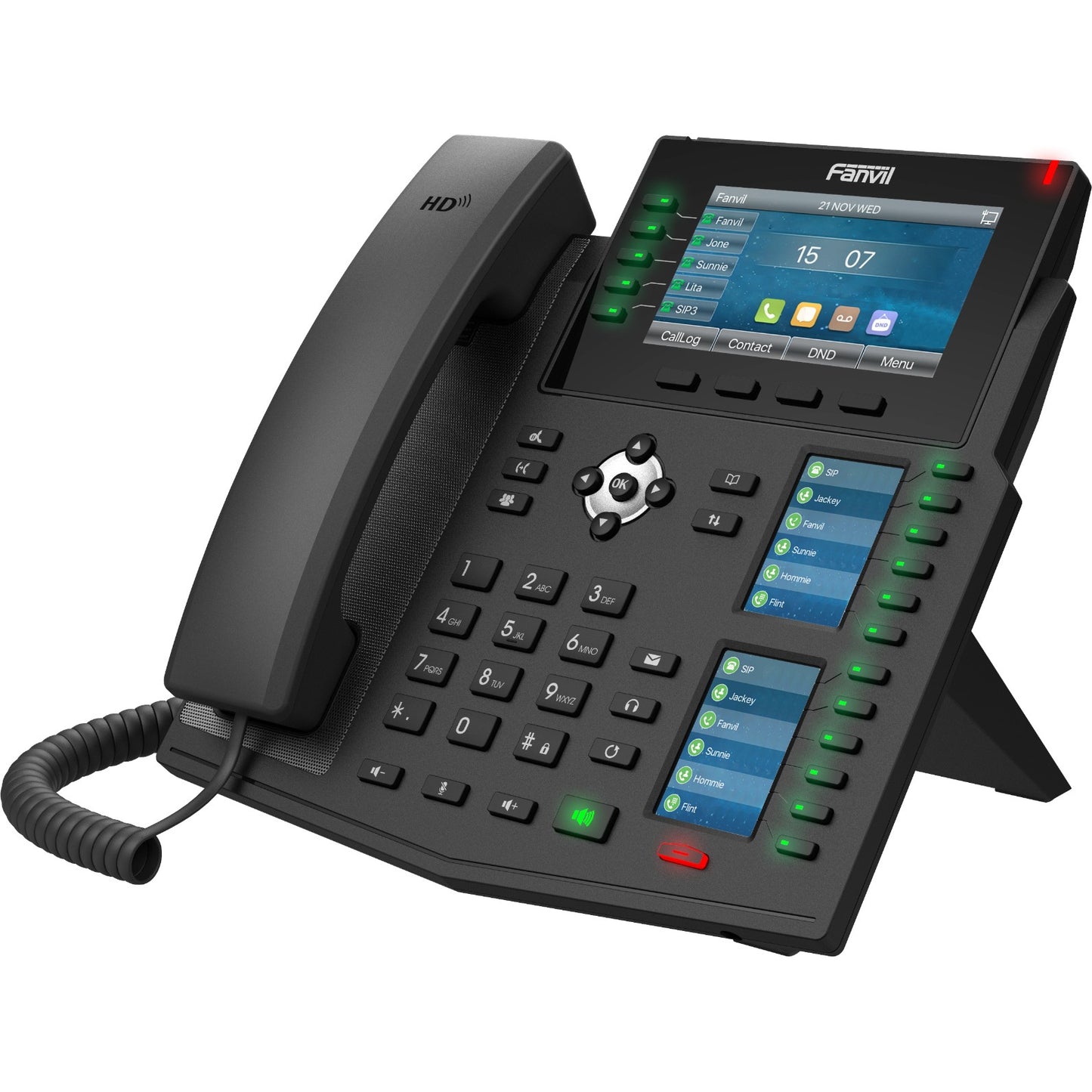 Fanvil X6U V2. IP telefon. Crni. Žični telefon. 20 linija. LCD. 10,9 cm (4,3").