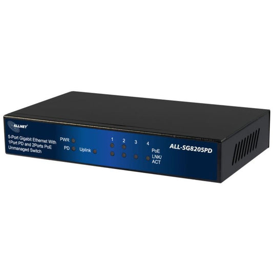 ALLNET ALL-SG8205PD. Neupravljan. L2. Gigabit Ethernet (10/100/1000). Napajanje preko Etherneta (PoE).