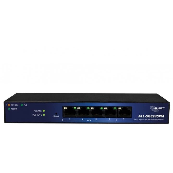 ALLNET ALL-SG8245PM. Upravljani. L2. Gigabit Ethernet (10/100/1000). Puni dupleks. Napajanje preko Etherneta (PoE).