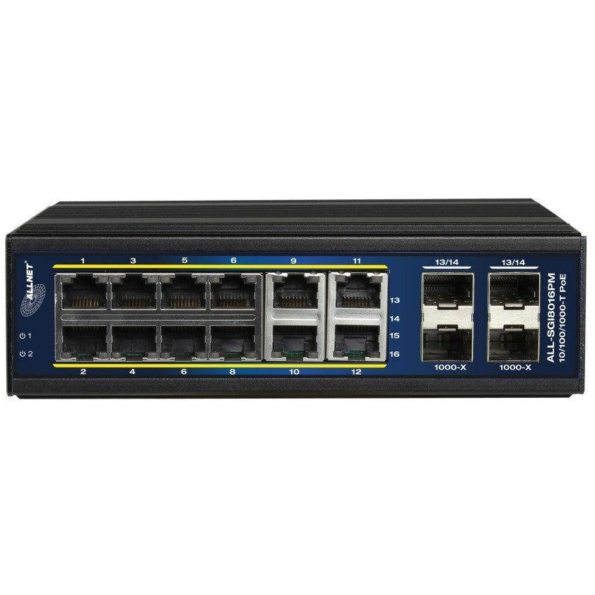 ALLNET ALL-SGI8016PM. Upravljani. L2+/L3. Gigabit Ethernet (10/100/1000). Puni dupleks. Napajanje preko Etherneta (PoE). Montaža na zid
