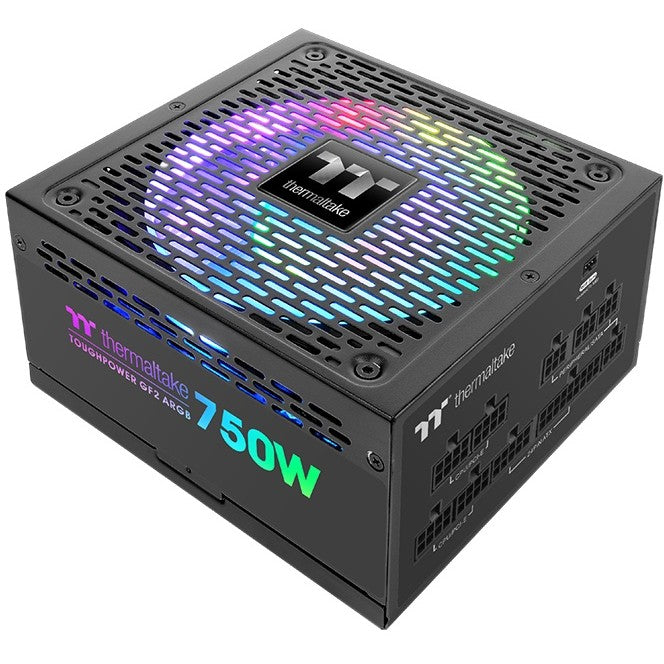 Thermaltake Toughpower GF2 ARGB. 750 W. 100 - 240 V. 900 W. 50 - 60 Hz. 10 A. Aktivno