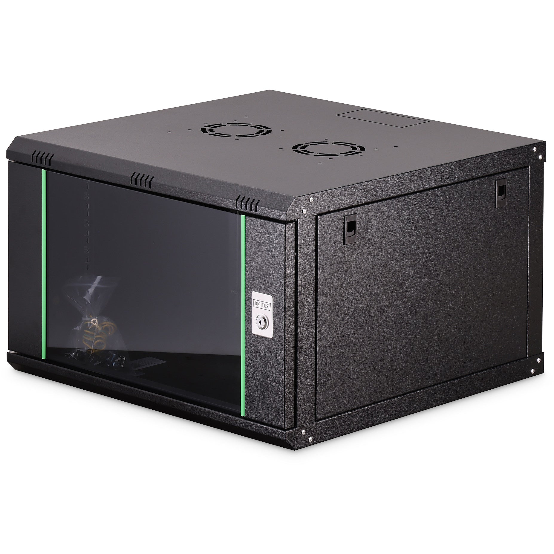 Digitus Dynamic Basic Series zidno kućište - 600x600 mm (ŠxV). Zidna polica. 7U. 60 kg. Zaključava se. 24 kg. Crna.