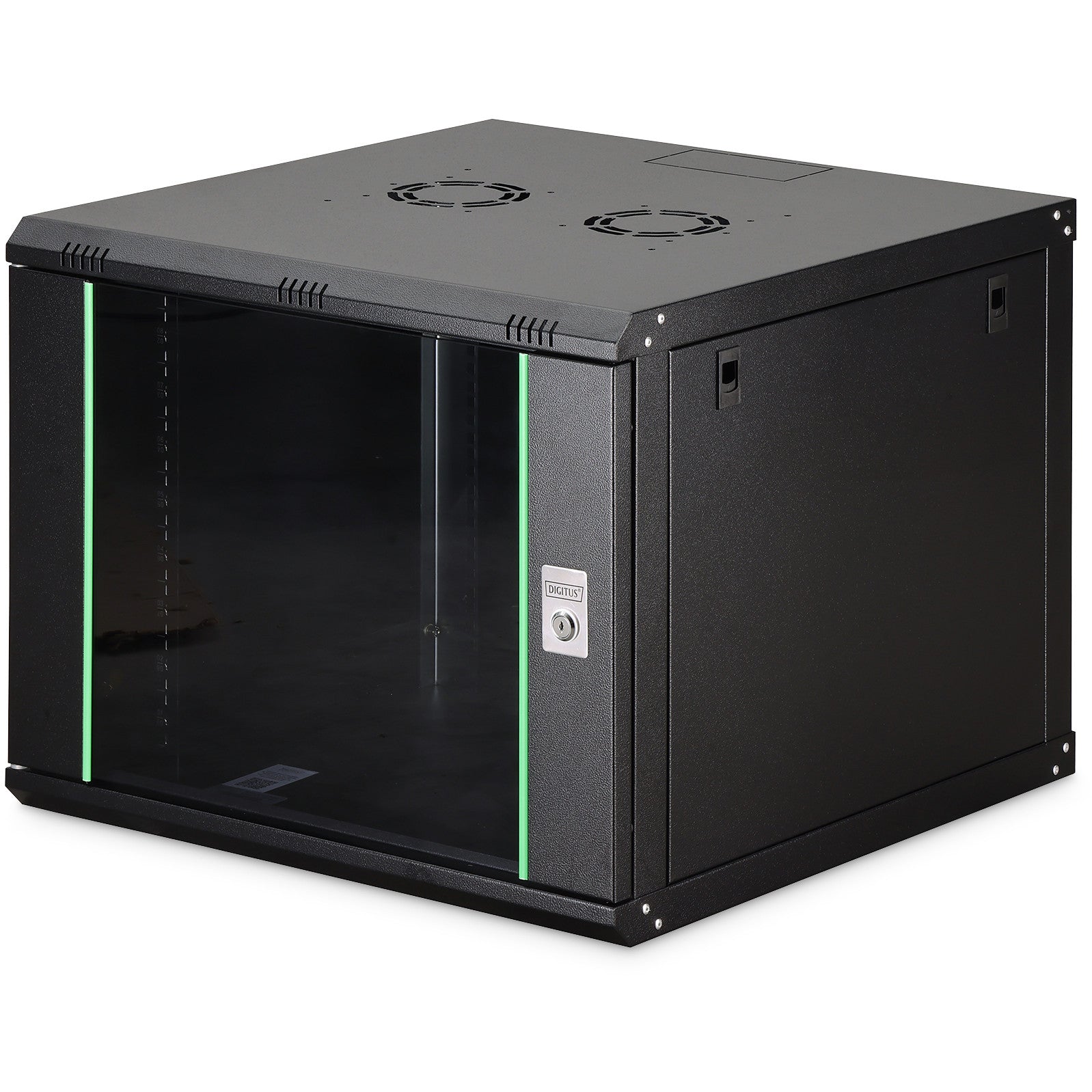 Digitus Dynamic Basic Series zidno kućište - 600x600 mm (ŠxV). Zidna polica. 9U. 60 kg. Zaključava se. 26 kg. Crna.