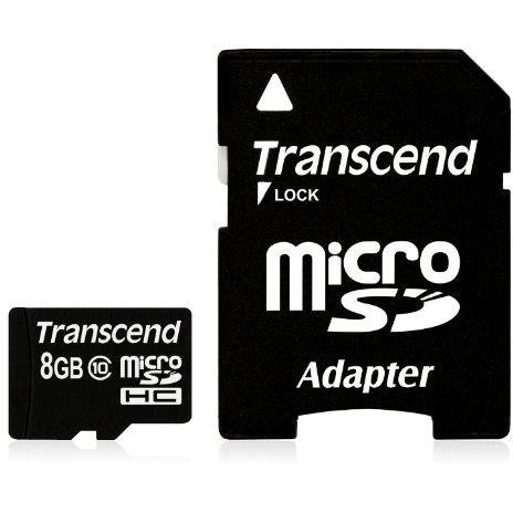 Transcend TS8GUSDHC10. 8GB. MicroSDHC. Klasa 10. NAND. 90MB/s. Crna.