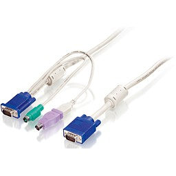 LevelOne 5m PS/2 i USB KVM kabl. 5 m. Bijelo. VGA + PS/2. VGA. Muško/Muško. KVM-0217US KVM-0217DE KVM-0831 KVM-1631 KVM-8901US KVM-8901DE KVM-8901FR KVM-8901UK