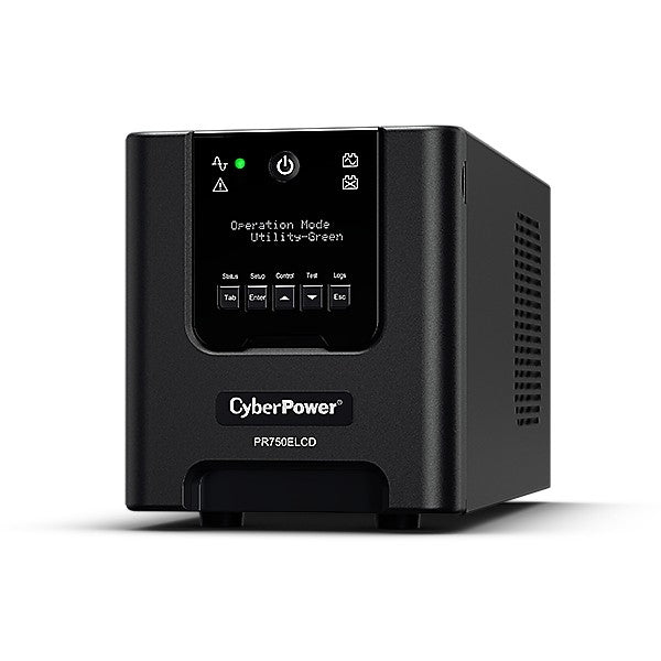 CyberPower PR750ELCD Linijsko-interactivni UPS 750VA/675W Tower. Čisti sinusni val. AVR. LCD. Izlazi (6): IEC, RS232, USB (HID), EPO. Port za proširenje za opcionalnu mrežnu komunikaciju. Linijsko-interactivni. 0.75 kVA. 675 W. Čisti sinusni val. 150 V. 301 V