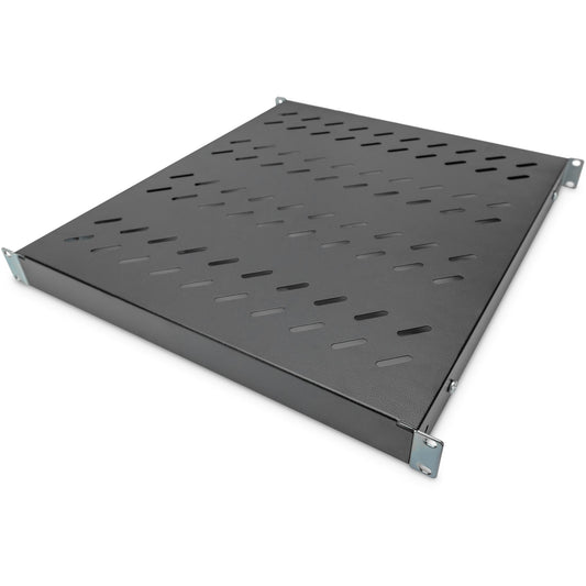 Digitus polica s varijabilnim montažnim šinama za trajnu ugradnju u ormariće od 483 mm (19"). Podesiva polica. Čelik. Crna. 3,2 kg