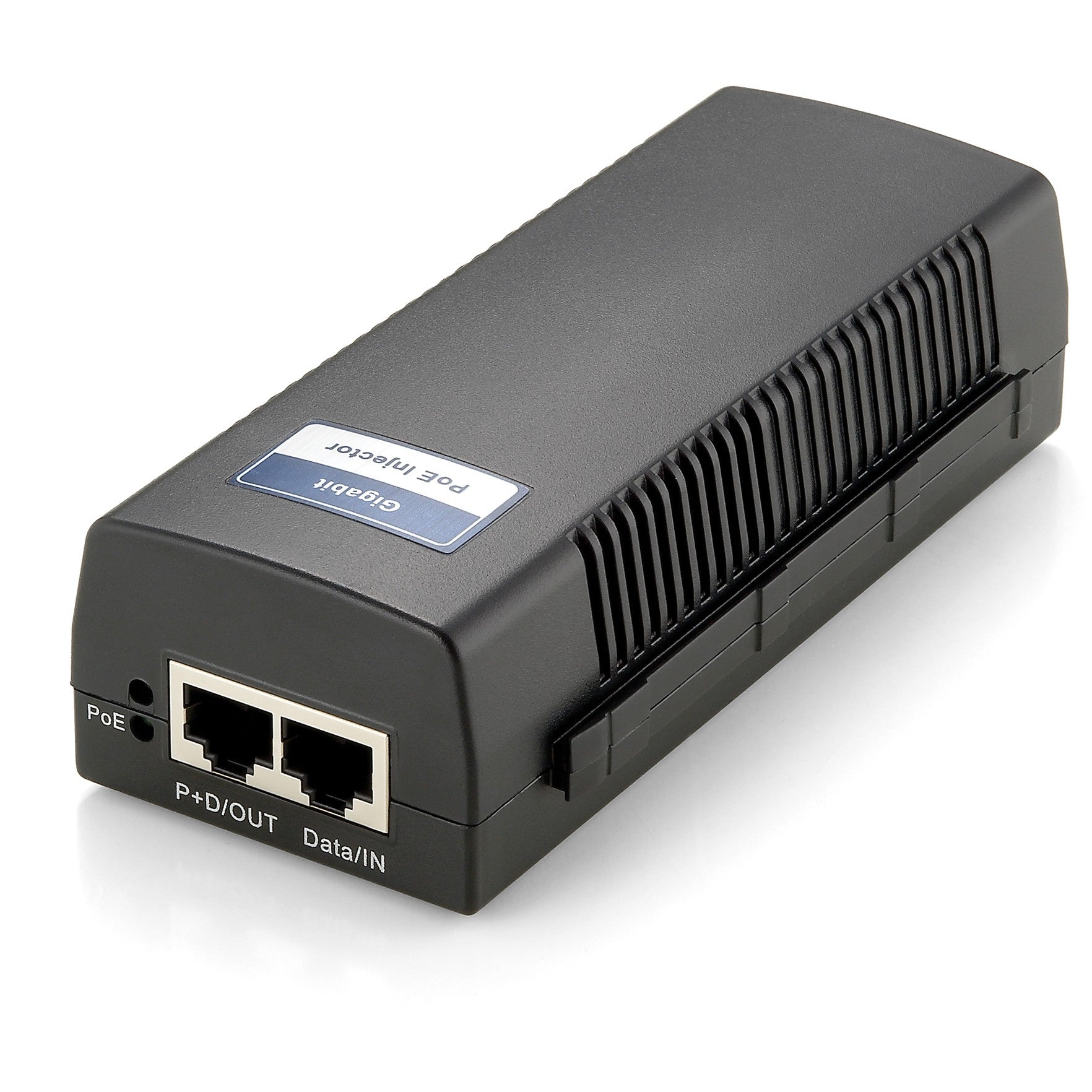 LevelOne Gigabit PoE+ Injektor. Gigabit Ethernet. 10, 100, 1000 Mbps. Crni. PoE. Snaga: 30 W. 100–240 V