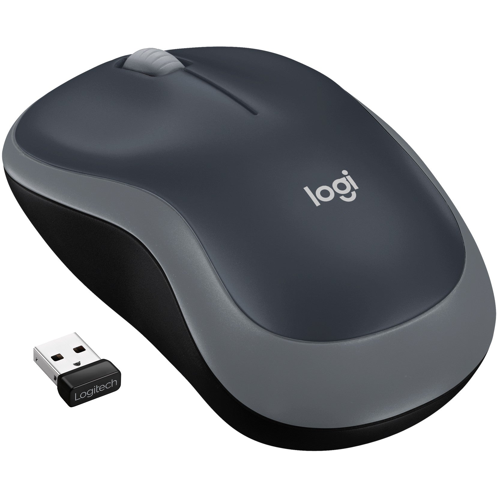 Logitech M185. Ambidekstralni. Optički. RF bežični. 1000 DPI. Siva.