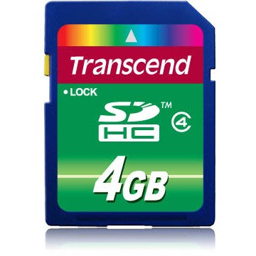 Transcend TS4GSDHC4. 4GB. SDHC. Crna.