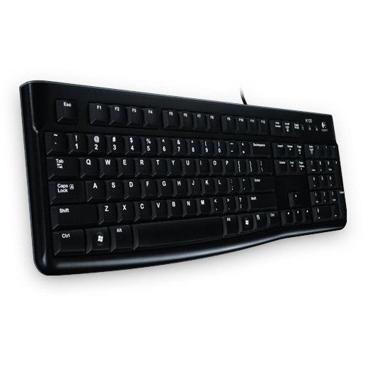Logitech K120. Puna veličina (100%). Žični. USB. QWERTY. Crna.