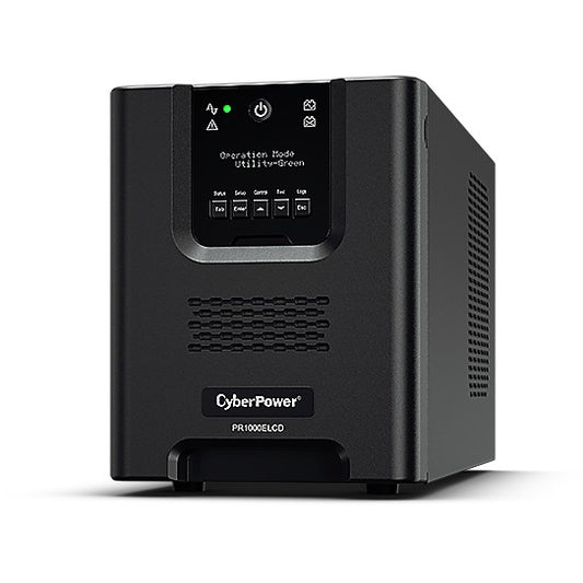 CyberPower PR1000ELCD Linijsko-interactivni UPS 1000VA/900W Tower. Čisti sinusni val. AVR. LCD. Izlazi (8) IEC. RJ45 LAN zaštita. RS232. USB (HID). EPO. Port za proširenje za opcionalnu mrežnu komunikaciju. Linijsko-interactivni. 1 kVA. 900 W. Čisti sinusni val. 151 V. 301 V