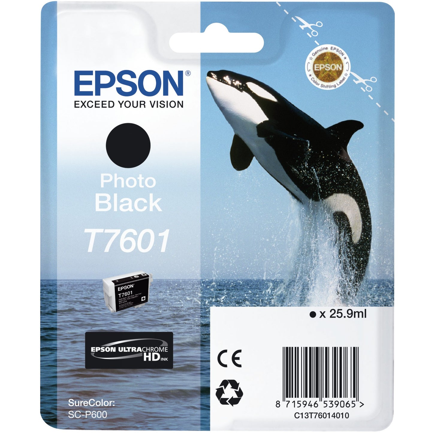 Epson T7601 Photo Black. Foto crna. Tinta na bazi boje. 25,9 ml. 1 komad.