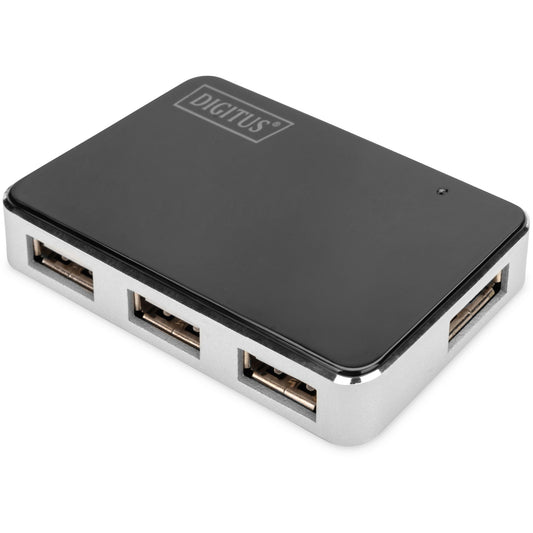 Digitus USB 2.0 Hub. 4-portni. USB 2.0 Mini-B. USB 2.0. 480 Mbit/s. Crna. Srebrni. 0,66 m. Kina