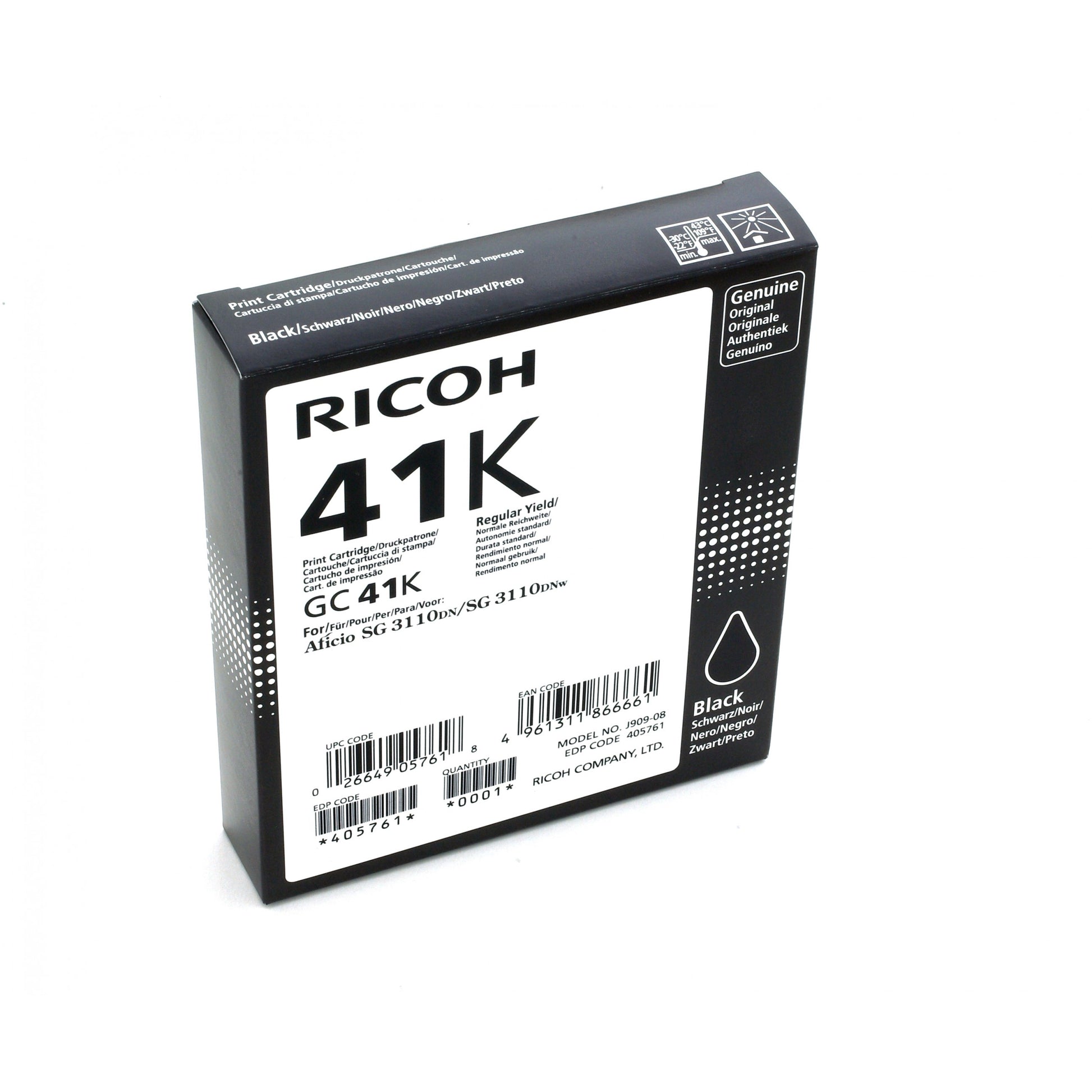 Ricoh 405761. Standardni prinos. Foto crna. Tinta na bazi boje. 1 komad.