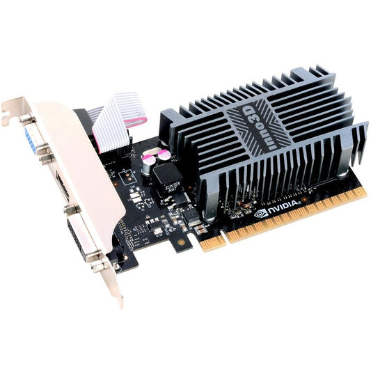 INNO3D GT 710 SDDR3 LP. GeForce GT 710. 2GB. GDDR3. 64 bita. 4096x2160 piksela. PCI Express 2.0
