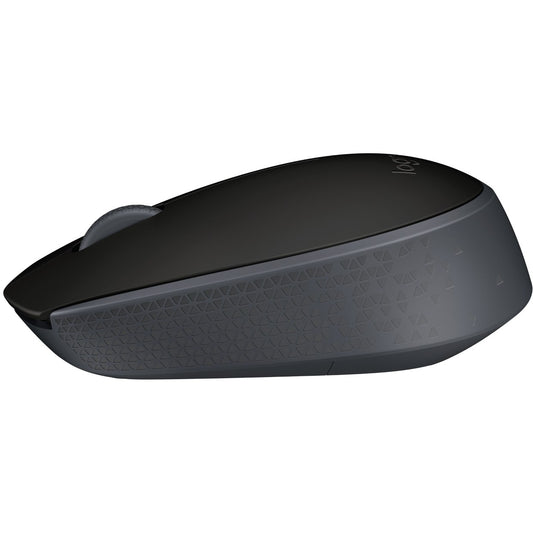 Logitech M171. Za ambidekstralnu upotrebu. Optički. Bežični RF. 1000 DPI. Crna. Siva.