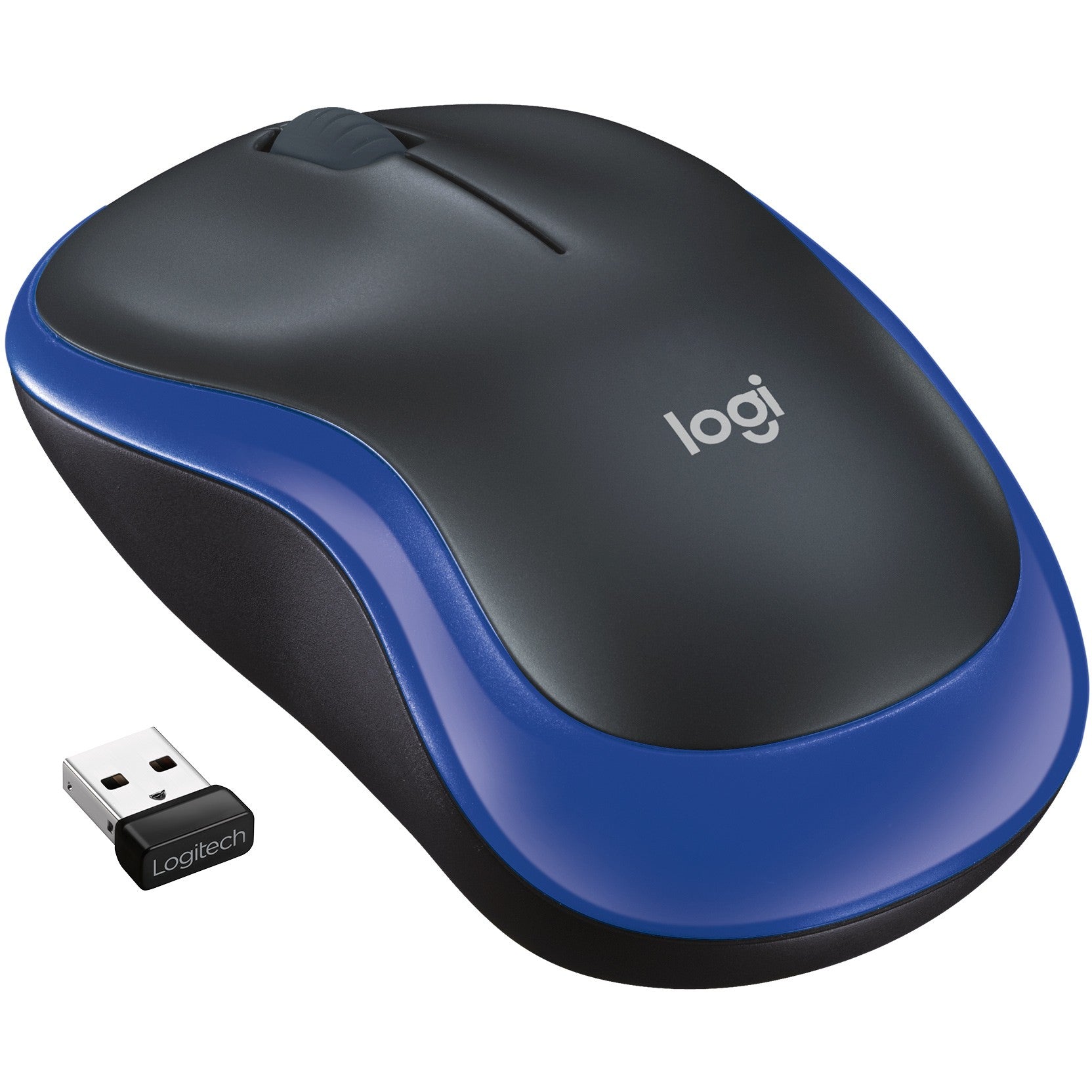 Logitech M185. Za ambidekstralnu upotrebu. Optički. Bežični RF. 1000 DPI. Plavi.