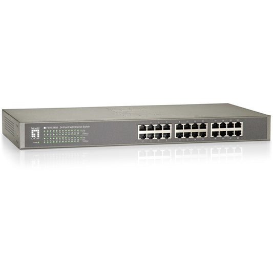 LevelOne FSW-2450. Neupravljan. Brzi Ethernet (10/100). Puni dupleks. Montaža u rack.