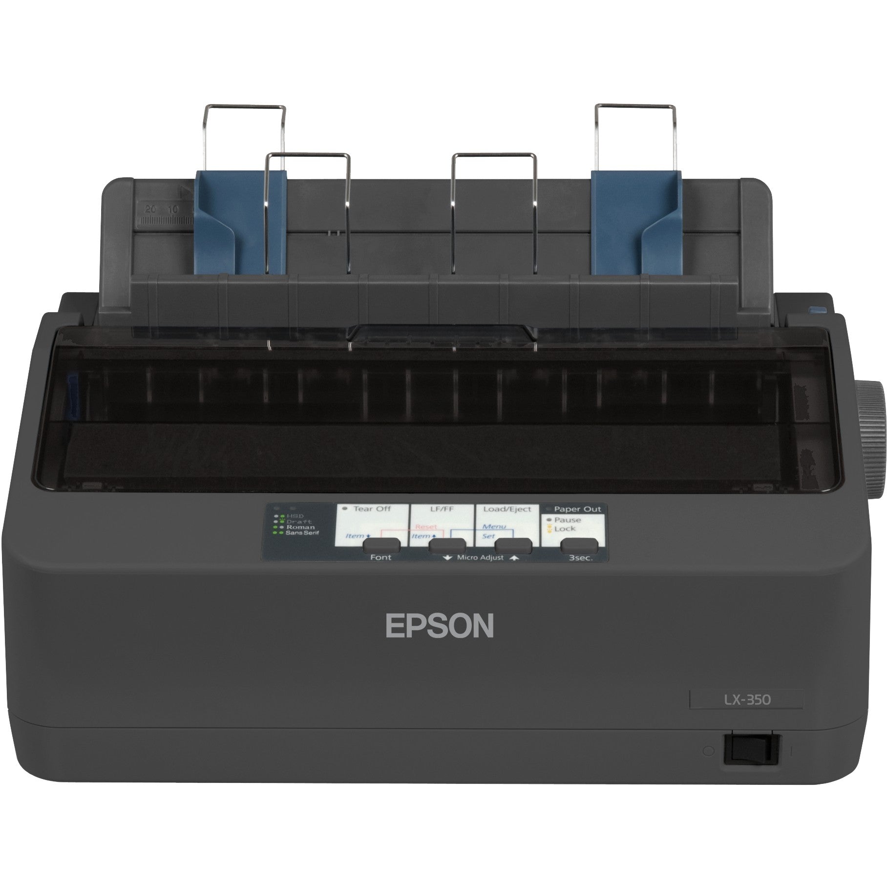Epson LX-350. 357 znakova u sekundi. 240 x 144 DPI. 312 znakova u sekundi. 78 znakova u sekundi. 10,12 znakova po inču. 5 kopija