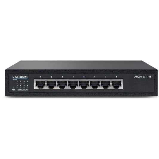 LANCOM GS-1108. Neupravljan. L2. Gigabit Ethernet (10/100/1000). Puni dupleks.