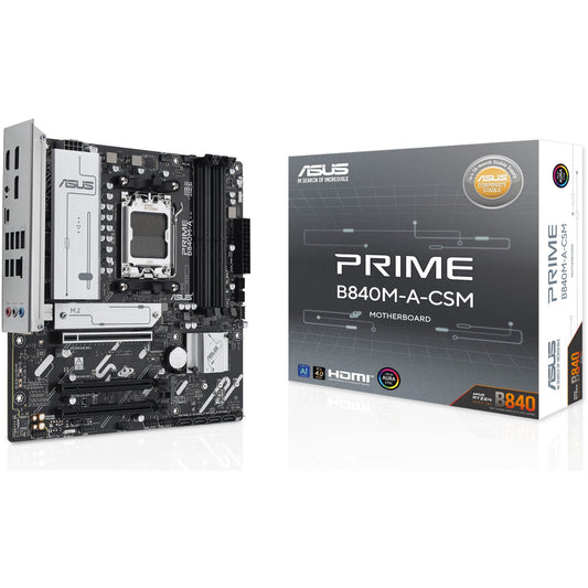 ASUS PRIME B840M-A-CSM. AMD. Podnožje AM5. AMD Ryzen 7000 serija. AMD Ryzen 8000 serija. AMD Ryzen 9000 serija. Podnožje AM5. DDR5 SDRAM. 192GB