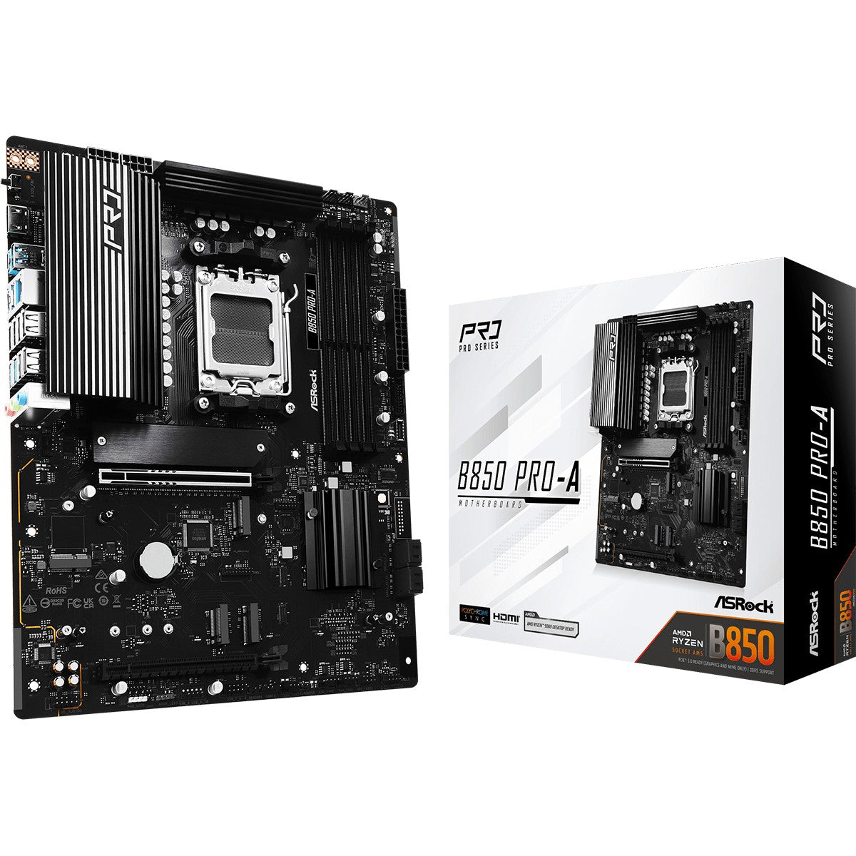 Asrock B850 Pro-A. AMD. Podnožje AM5. AMD Ryzen 7000 serija. AMD Ryzen 8000 serija. AMD Ryzen 9000 serija. Podnožje AM5. DDR5 SDRAM. 256GB