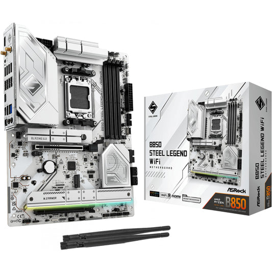 Asrock B850 Steel Legend WiFi. AMD. Podnožje AM5. AMD Ryzen 7000 serija. AMD Ryzen 8000 serija. AMD Ryzen 9000 serija. Podnožje AM5. DDR5 SDRAM. 256GB