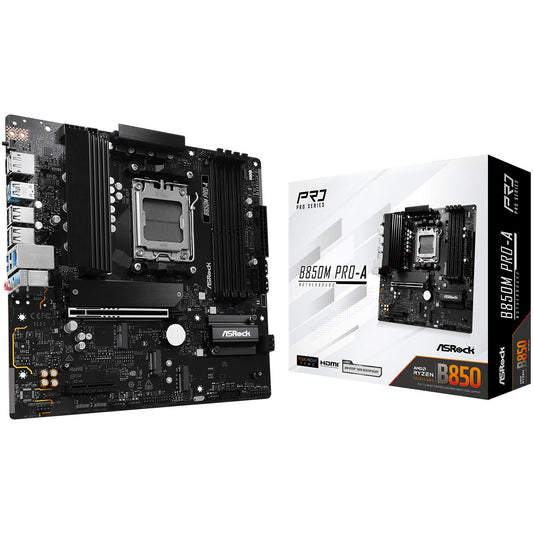 Asrock B850M Pro-A. AMD. Podnožje AM5. AMD Ryzen 7000 serija. AMD Ryzen 8000 serija. AMD Ryzen 9000 serija. Podnožje AM5. DDR5 SDRAM. 256GB