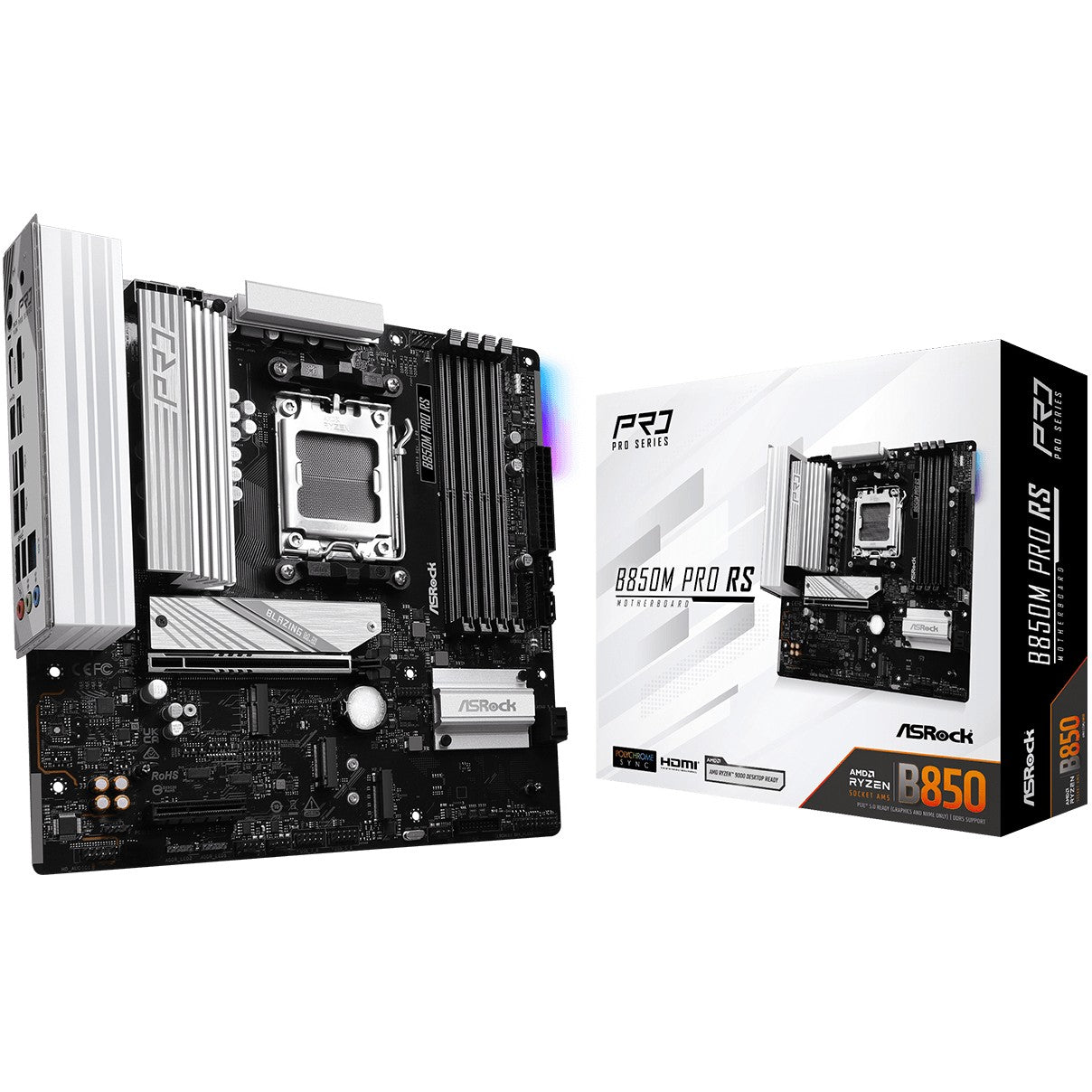Asrock B850M Pro RS. AMD. Podnožje AM5. AMD Ryzen 7000 serija. AMD Ryzen 8000 serija. AMD Ryzen 9000 serija. Podnožje AM5. DDR5 SDRAM. 256GB