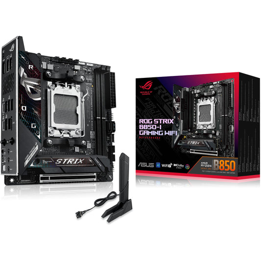 ASUS ROG STRIX B850-I GAMING WIFI. AMD. Podnožje AM5. AMD Ryzen 7000 serija. AMD Ryzen 8000 serija. AMD Ryzen 9000 serija. Podnožje AM5. DDR5 SDRAM. 96GB