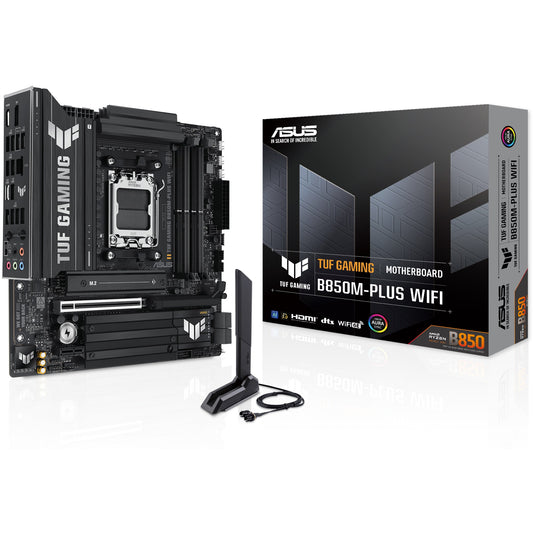 ASUS TUF GAMING B850M-PLUS WIFI. AMD. Podnožje AM5. AMD Ryzen 7000 serija. AMD Ryzen 8000 serija. AMD Ryzen 9000 serija. Podnožje AM5. DDR5 SDRAM. 192GB