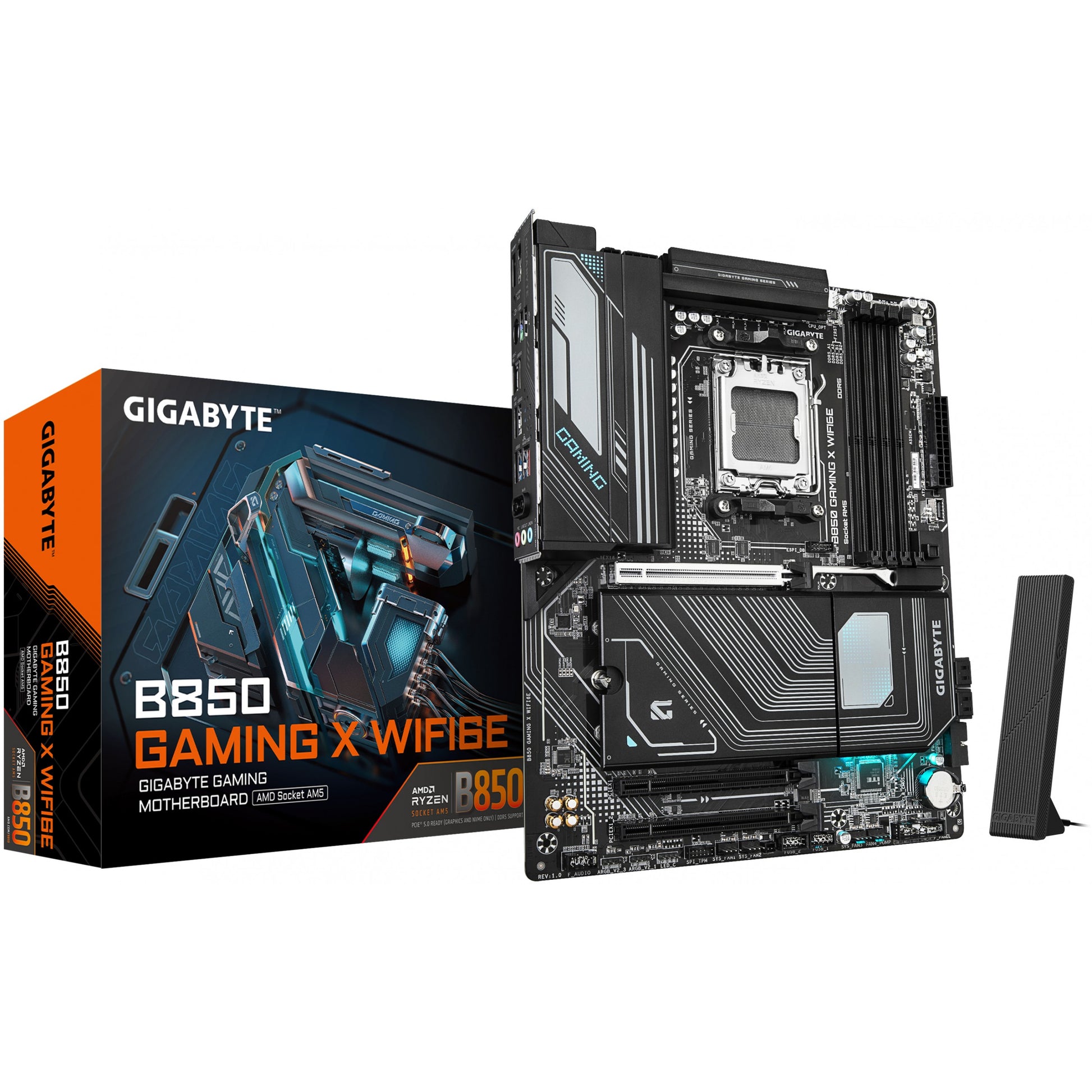 GIGABYTE B850 GAMING X WIFI6E matična ploča - AMD Ryzen 9000 serija procesora. 12+2+2 faze digitalnog VRM-a. do 8200MHz DDR5 (OC). 1xPCIe 5.0 + 2xPCIe 4.0 M.2. 2.5G LAN. WIFI 6E. USB 3.2 Gen 2x2. AMD. Podnožje AM5. AMD Ryzen 7000 serija. AMD Ryzen 8000 serija. AMD Ryzen 9000 serija. Podnožje AM5. DDR5 SDRAM. 256GB