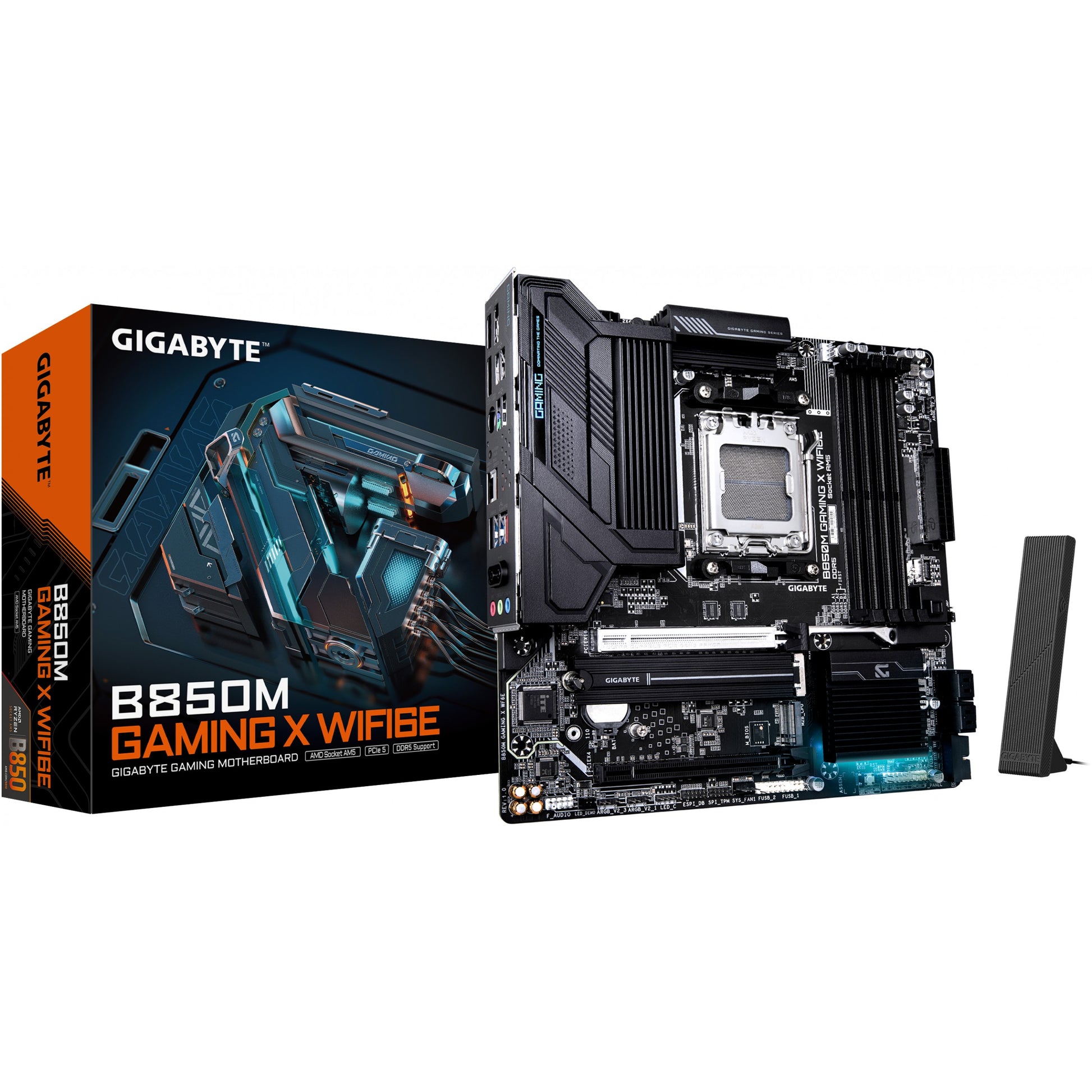 GIGABYTE B850M GAMING X WIFI6E matična ploča - AMD Ryzen 9000 serija procesora. 10+2+2 faze digitalnog VRM-a. do 8200MHz DDR5 (OC). 1xPCIe 5.0 + 1xPCIe 4.0 M.2. 2.5LAN. WIFI 6E. USB 3.2 Gen 2. AMD. Socket AM5. AMD Ryzen 7000 serija. AMD Ryzen 8000 serija. AMD Ryzen 9000 serija. Socket AM5. DDR5 SDRAM. 256GB