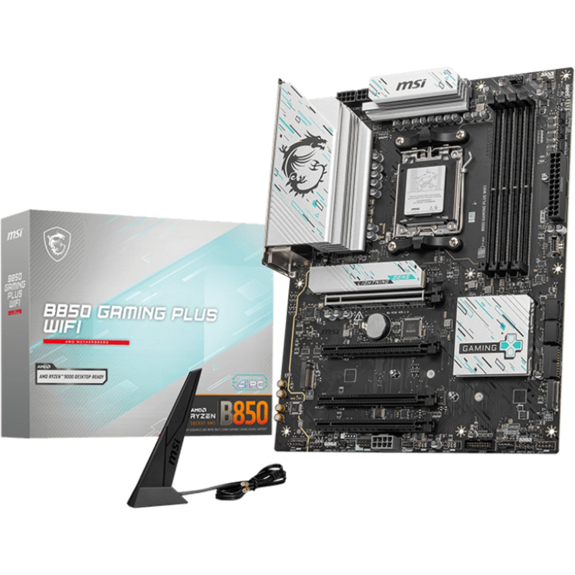 MSI B850 GAMING PLUS WIFI. AMD. Podnožje AM5. AMD Ryzen 7000 serija. AMD Ryzen 8000 serija. AMD Ryzen 9000 serija. Podnožje AM5. 256GB. DDR5 SDRAM