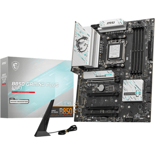 MSI B850 GAMING PLUS WIFI. AMD. Podnožje AM5. AMD Ryzen 7000 serija. AMD Ryzen 8000 serija. AMD Ryzen 9000 serija. Podnožje AM5. 256GB. DDR5 SDRAM