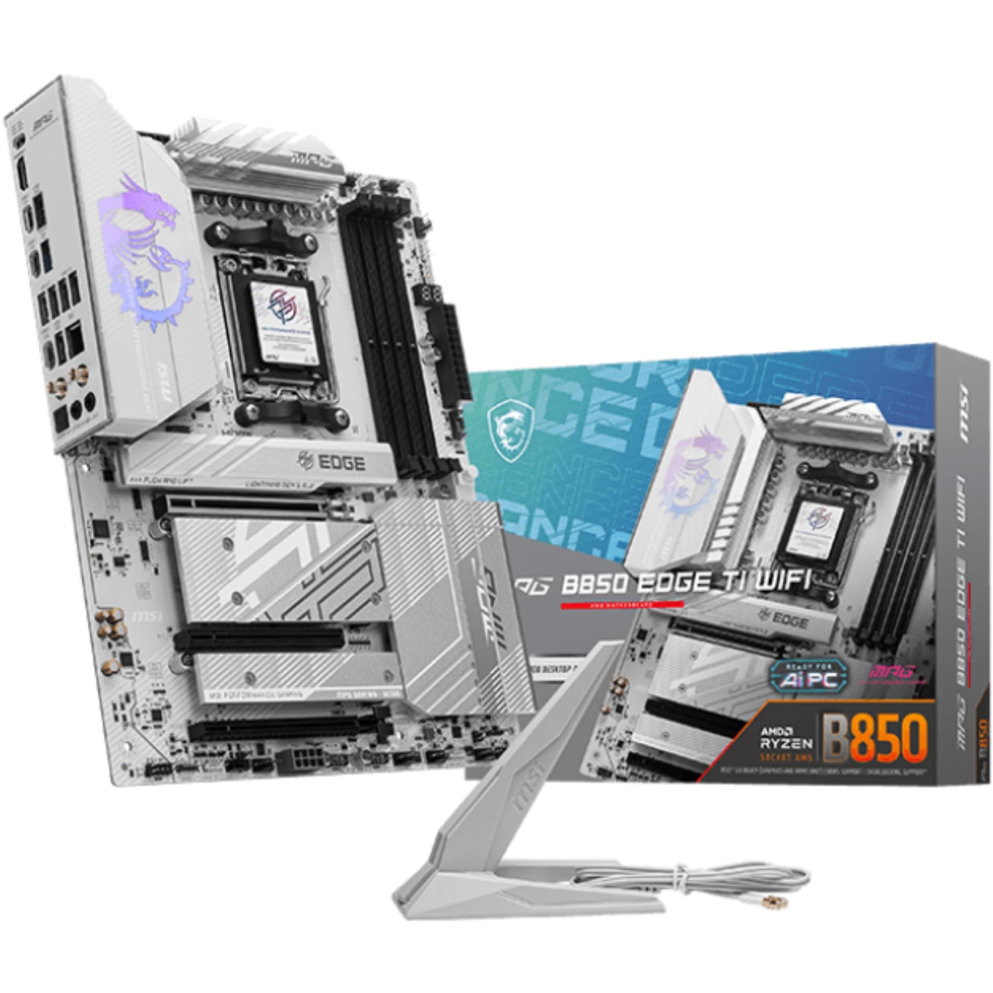 MSI MPG B850 EDGE TI WIFI. AMD. Podnožje AM5. AMD Ryzen 7000 serija. AMD Ryzen 8000 serija. AMD Ryzen 9000 serija. Podnožje AM5. 256GB. DDR5 SDRAM