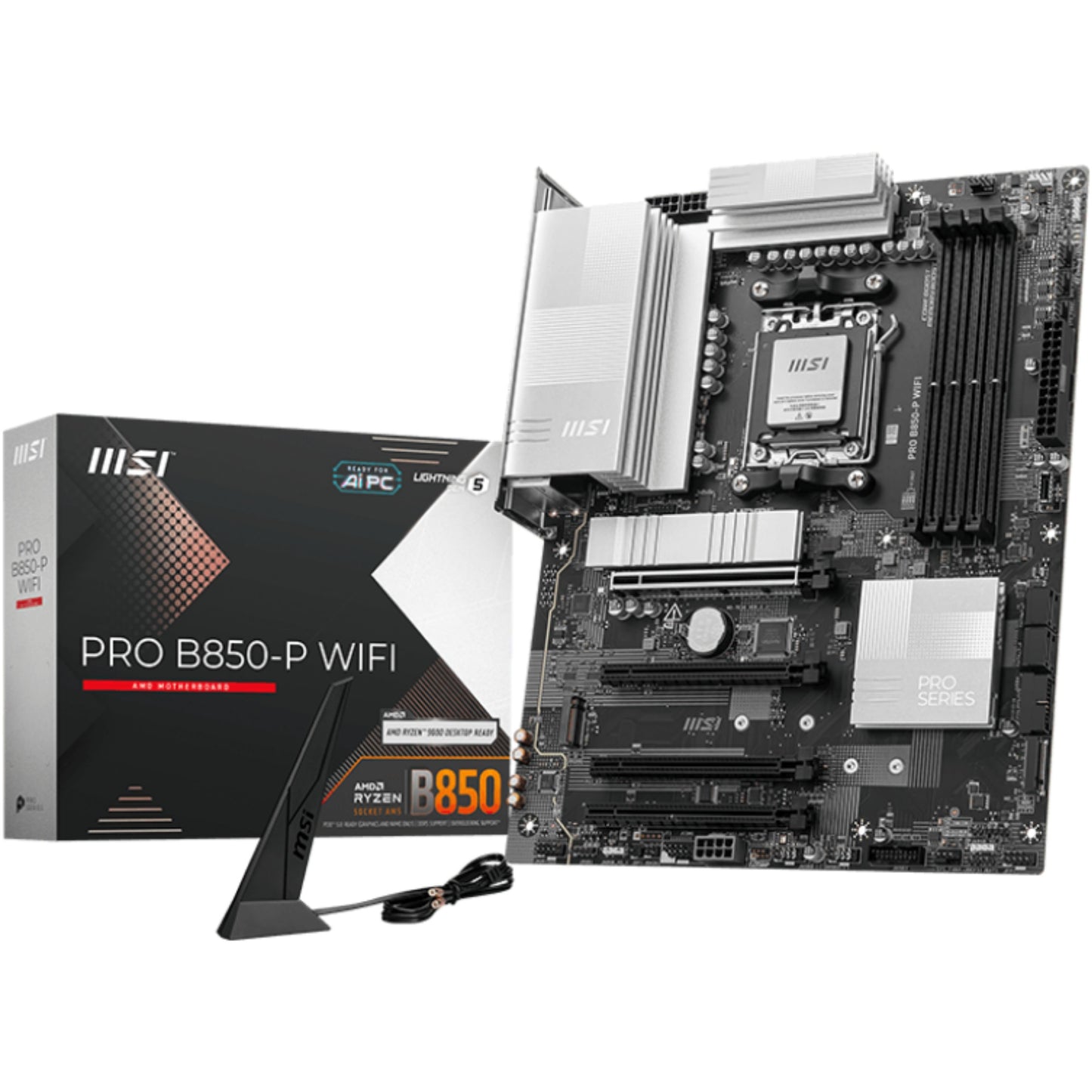 MSI PRO B850-P WIFI. AMD. Podnožje AM5. AMD Ryzen 7000 serija. AMD Ryzen 8000 serija. AMD Ryzen 9000 serija. Podnožje AM5. 256GB. DDR5 SDRAM