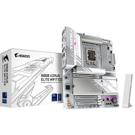 GIGABYTE B860 AORUS ELITE WIFI7 ICE matična ploča - Intel Core Ultra procesori. 14+1+2+1 faze VRM. do 9200MHz DDR5. 1xPCIe 5.0 + 2xPCIe 4.0 M.2. 2.5GbE LAN. WIFI 7. USB 4. Intel. LGA 1851 (Socket V1). Intel Core Ultra (Serija 1). Intel Core Ultra (Serija 2). LGA 1851. DDR5 SDRAM. 256GB