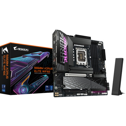 GIGABYTE B860M AORUS ELITE WIFI6E matična ploča - Intel Core Ultra procesori. 12+1+2+1 faze VRM. do 9200MHz DDR5. 1xPCIe 5.0 + 2xPCIe 4.0 M.2. 2.5GbE LAN. WIFI 6E. Thunderbolt. Intel. LGA 1851 (Socket V1). Intel Core Ultra (Serija 1). Intel Core Ultra (Serija 2). LGA 1851. DDR5 SDRAM. 256GB