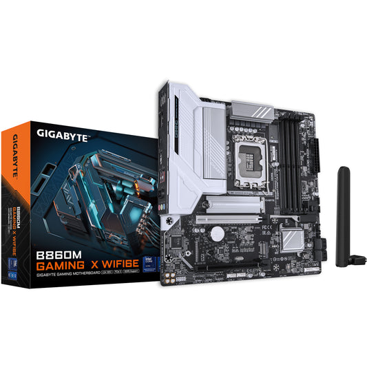 GIGABYTE B860M GAMING X WIFI6E matična ploča - Intel Core Ultra procesori. 8+1+2+2 faze VRM. do 9200MHz DDR5. 1xPCIe 5.0 + 1xPCIe 4.0 M.2. 2.5GbE LAN. WIFI 6E. USB 4. Intel. LGA 1851 (Socket V1). Intel Core Ultra (Serija 1). Intel Core Ultra (Serija 2). LGA 1851. DDR5 SDRAM. 256GB