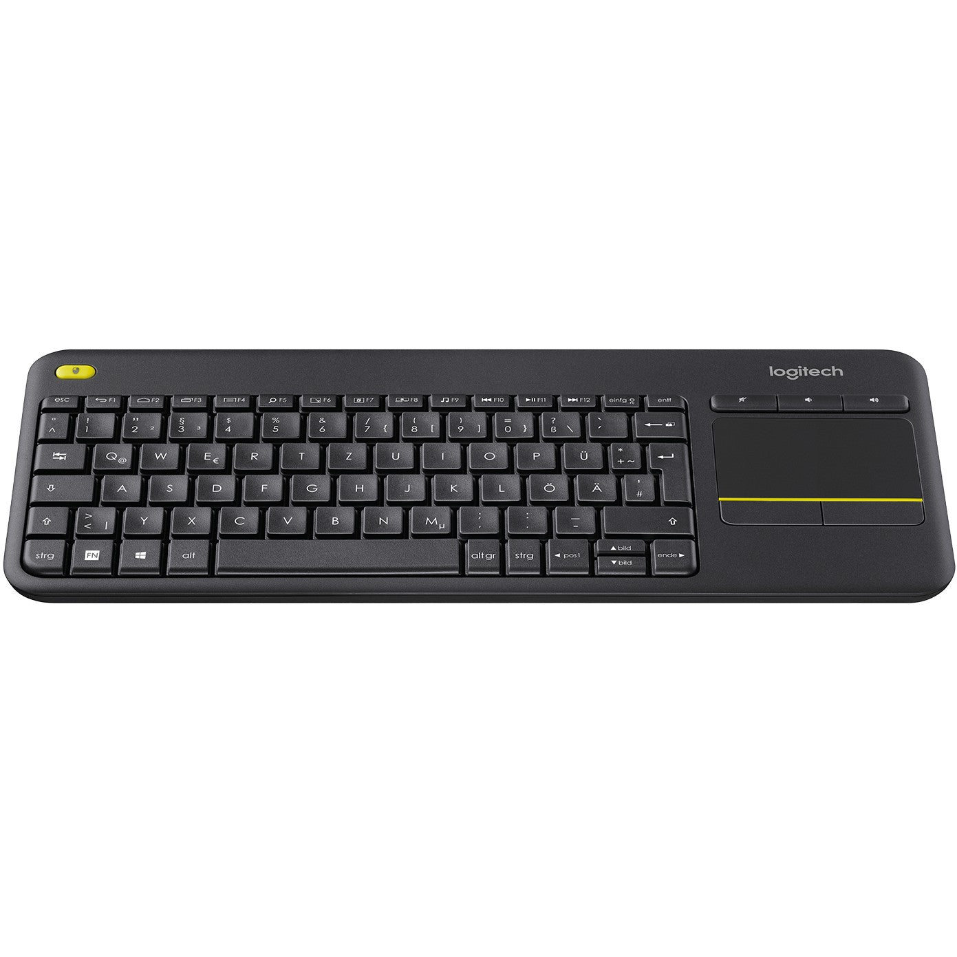 Logitech K400 Plus. Bežični. RF bežični. QWERTZ. Crna.